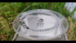 "Krajka snů" náramek krajkový chalcedon, hladké kuličky 3,5mm