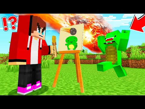Insane Minecraft Prank: Drawing Meteor on Mikey's Painting!