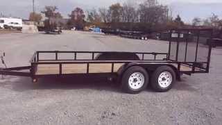 preview picture of video '6.4 x 16 Utility Trailer Tall Spring Assist A-Frame Gate w/ Spare Tire Holder Double Axle'