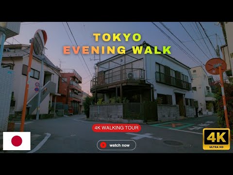 Evening Walk in Tokyo Suburbs - Yoyogi-Uehara to Nakano  | Japan Walking Tour 4K UHD