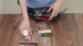 Сумка жіноча в класичному кольорі з накладною кишенею з натуральної шкіри Vintage 22640 чорна