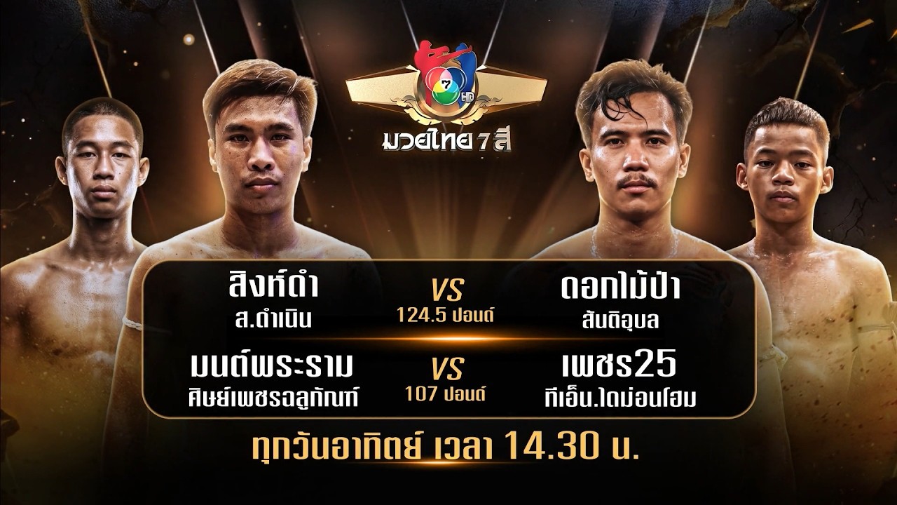 ถ่ายทอดสดมวยไทย7สี สิงห์ดำ ส.ดำเนิน vs ดอกไม้ป่า สัน?