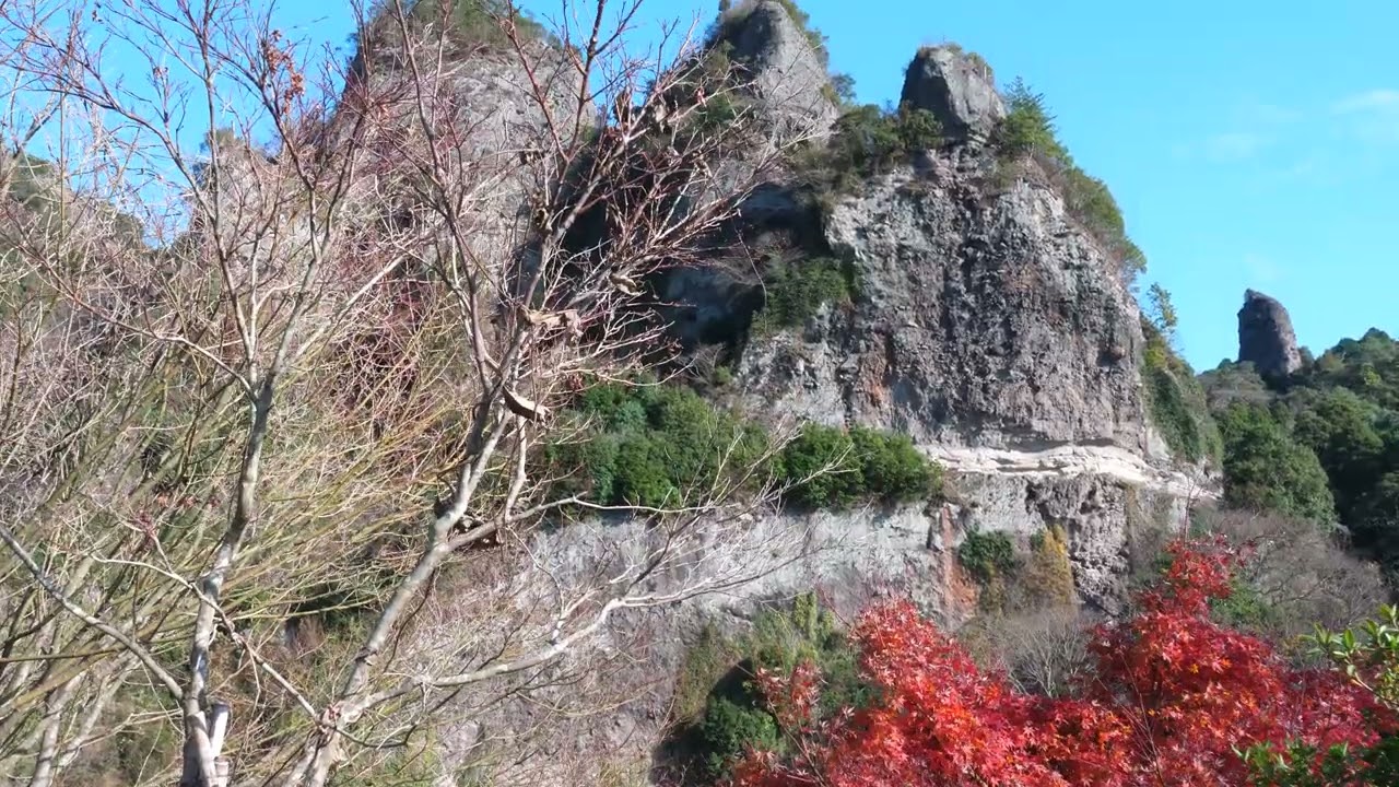 紅葉と耶馬渓／Autumn leaves and Yabakei Gorge／m0107