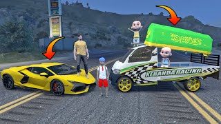 Download lagu UPIN IPIN BALAPAN MOBIL KERANDA TERBANG LAWAN MOBIL LAMBORGHINI, BOCIL SENANG - GTA 5 BOCIL SULTAN mp3