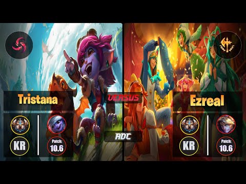 Challenger TRISTANA [Hail of Blades] (ADC) VS  EZREAL - Challenger KR Patch 10.6
