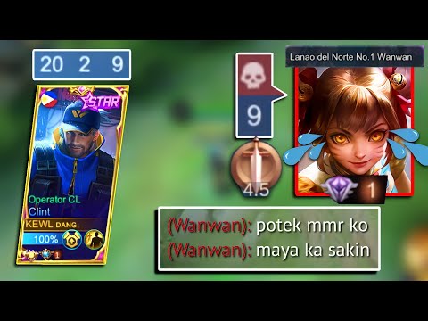THIS WANWAN GOT MAD BECAUSE HE CANNOT BEAT A CLINT IN GOLD LANE!🔥 | CLINT NEW BUILD 2022 - MLBB