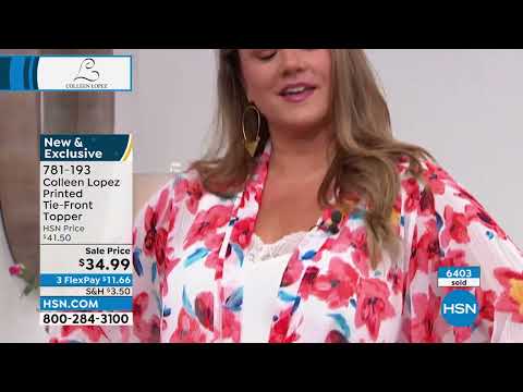 Colleen Lopez Printed TieFront Topper