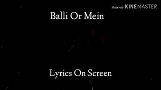 Balli or Mein - Complete Lyrics Video - Talha Anju