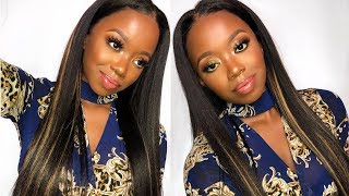 Wig Is Bomb Straight Out The Box AGAIN! Kinky Coarse Flat Iron Tutorial/Application
