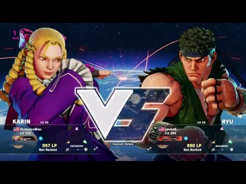 Street Fighter V - Online Matches 11 - Karin vs Ryu