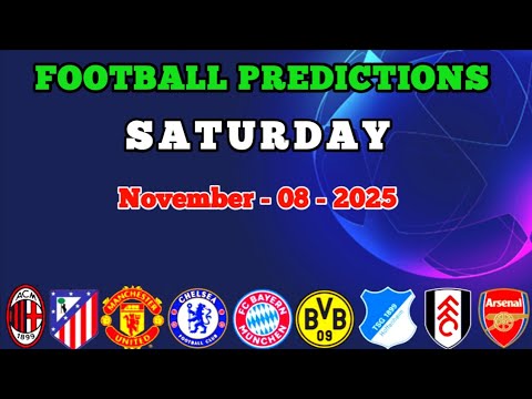 FOOTBALL PREDICTIONS TODAY 8/11/2025 SOCCER PREDICTIONS TODAY | BETTING TIPS, #footballpredictions 