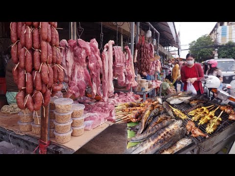 Amazing Morning Daily Life Style at Phsa Chhouk Meas - Walking Around Street Food Market in Morning