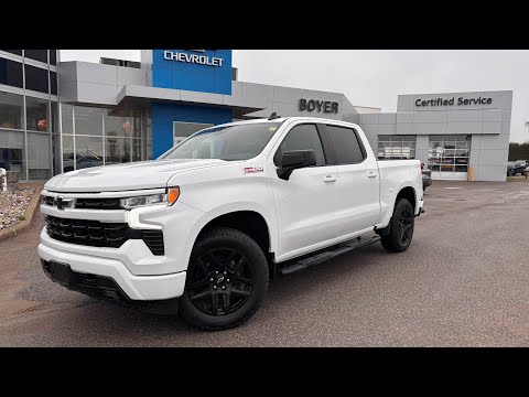 2024 Chevrolet Silverado 1500 Crew Cab Short Box 4-Wheel Drive RST in White for sale at Boyer Chevrolet Lindsay Ltd. in Lindsay, ON