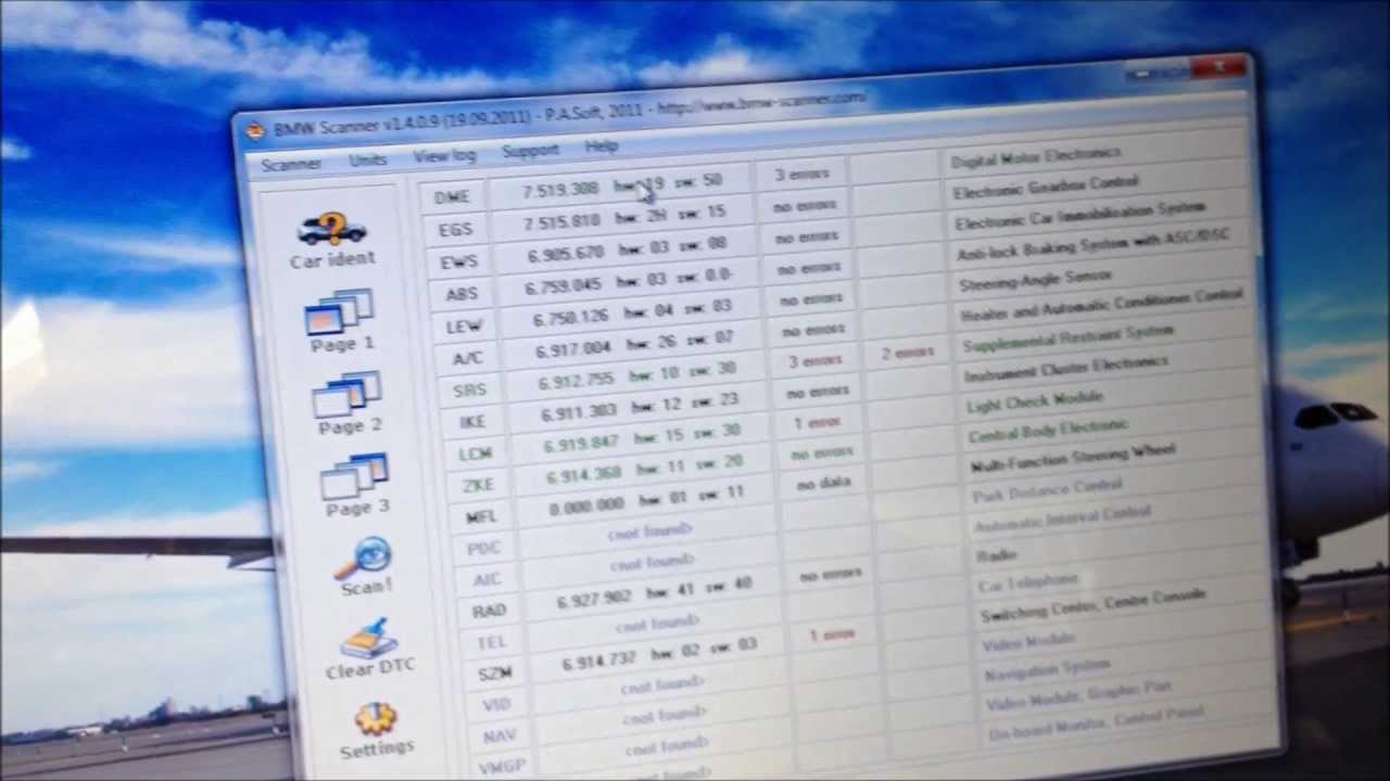 How to use PA Soft / BMW Scanner 1.4 at a glance