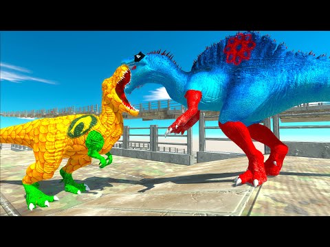 ATOM MAN SPINOSAURUS DEATH CLIMB - Animal Revolt Battle Simulator