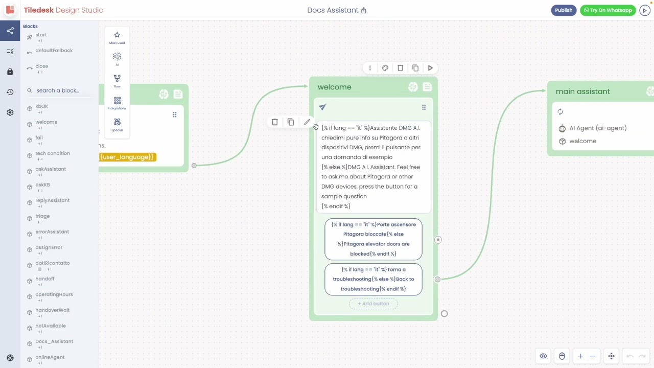 Tiledesk Demo - Build AI Agents in 3 Minutes Without Writing Code