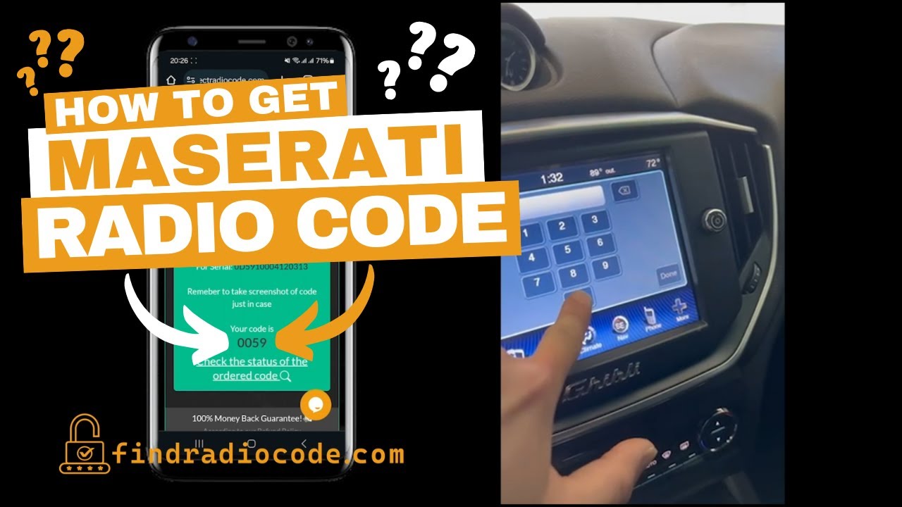 Click to watch Maserati radio code service video