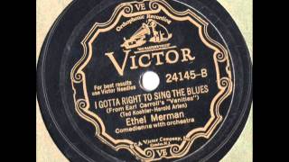 Victor 24145 Ethel Merman I Gotta Right To Sing The Blues