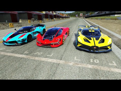 Bugatti Bolide vs Lamborghini Terzo Millennio vs Ferrari FXX-K Evo at Old Spa