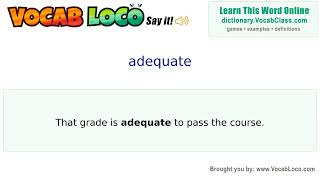 Video thumbnail for adequate