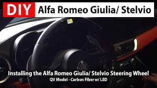 DIY: Alfa Romeo Giulia/ Stelvio - installing the Steering Wheel - QV Model - Carbon Fiber w/ LED