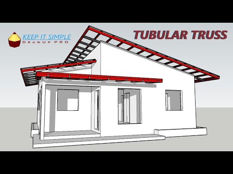 SKILLION ROOF DESIGN in TUBULAR TRUSS