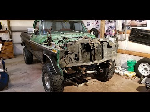 1978 F150 - Disassembling the front clip, bleeding the power steering system explained.