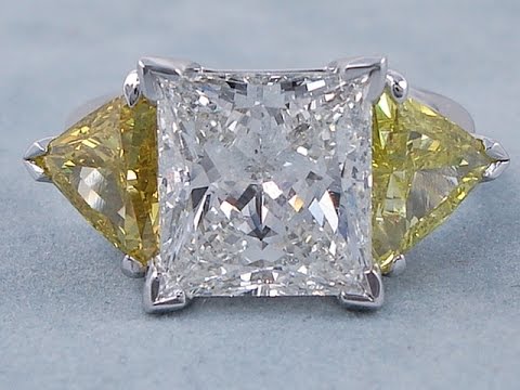 8.69 ctw Princess Cut H SI2 Diamond Engagement Ring - BigDiamondsUSA