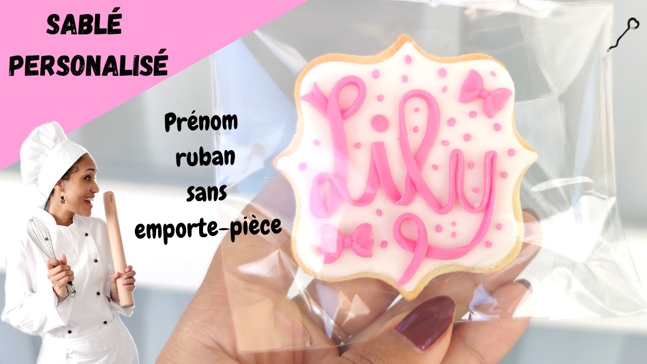 Sablé personnalisé écriture SANS emporte pièce.