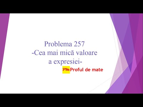 Problema 257: Cea mai mică valoare a expresiei #profuldemate2020 #Bacalaureat #Evaluare #Națională