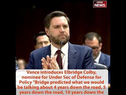 VP Vance Introduces Colby for Under Sec of Defense: 'He Saw Around Corners Nobody Else Was Seeing'