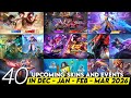 ALL 40 SCHEDULE SKINS AND EVENT INI DECEMBER TO MARCH 2026 BIG UPDATE MLBB