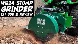 First Use and Review of the Woodland Mills WG24 Stump Grinder for Compact & Subcompact Tractors