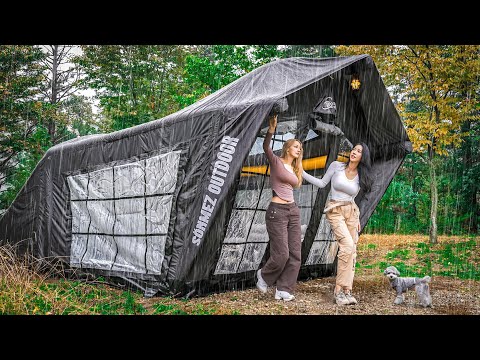 NEUES LUXUS-LUFTZELT-CAMPING IM REGEN🌧️