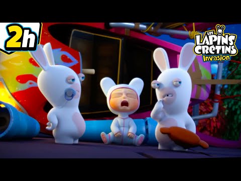 Les Lapins Crétins Invasion 🐰 - Les Lapins BabySitters - Compilation 2H | Nouveaux Episodes HD