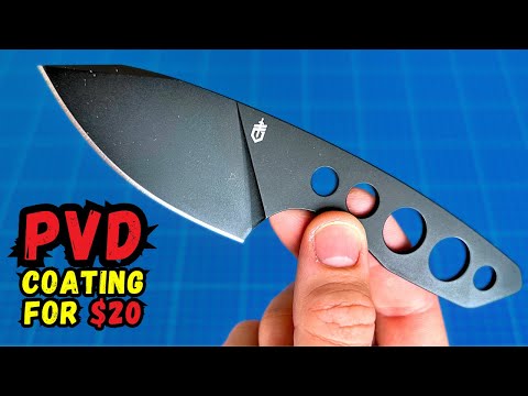 Gerber Dibs Skeletonized Fixed Blade with D2 Tool Steel, PVD Coating & Leather Sheath