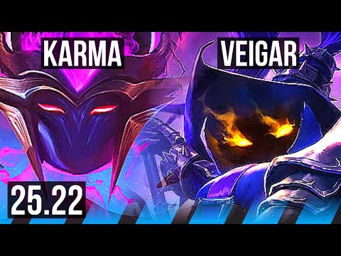 KARMA vs VEIGAR (MID) | 6k comeback, 55k DMG, 7/2/16, 800+ games | EUW Master | 25.22