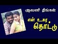 En Usura Song Aavani Thingal Srikumar Madhusa R Shankar Hari Krishna Mass Audios