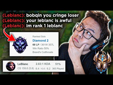 Fake 'rank 1 Leblanc' get exposed then came to my stream to threaten me :)