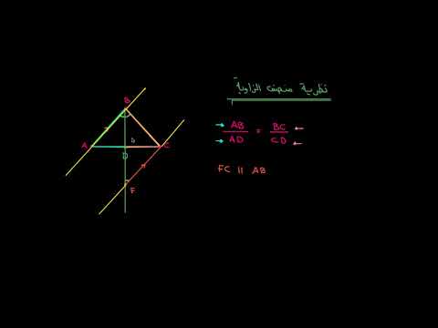 الصف العاشر الرياضيات الهندسة مدخل إلى نظرية منصف الزاوية