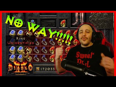 Diablo 2 Resurrected - Identifying 40 Unique Nightmare Andariel Rings, Stone of Jordan???