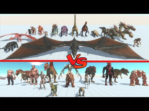 Infernals and carnivore vs Fantasy and Herbivore dinosaurs - Animal Revolt Battle Simulator