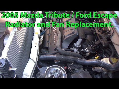 Easy 2005 Mazda Tribute / Ford Escape Radiator , Fan , and Hose Replacement ALL from the Top.