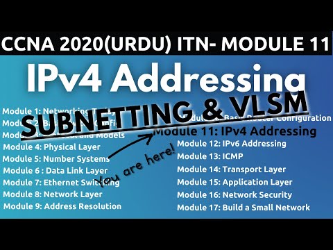 IPv4 Addressing Subnetting  & VLSM | ITN - Module 11 | FREE CCNA 200-301 (Urdu/Hindi)