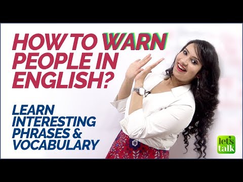 How to Warn People in English? English Phrases & Vocabulary  | English Lesson to Speak Fluently.