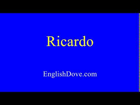 How to pronounce Ricardo in American English.