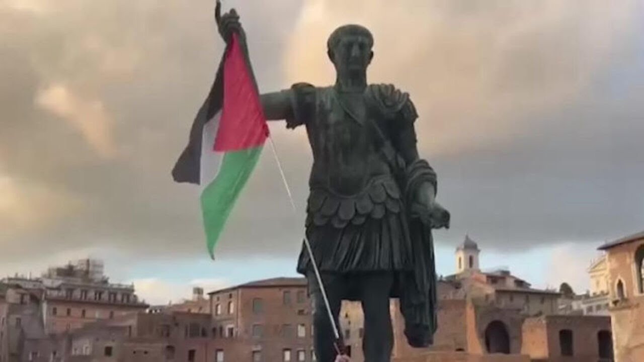 Corteo al Colosseo Pro Flotilla dopo il blitz di Israele
