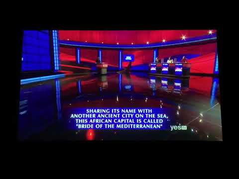 Final Jeopardy, “World Capitals” category - Sarah Frontiera Day 2 (1/28/20)