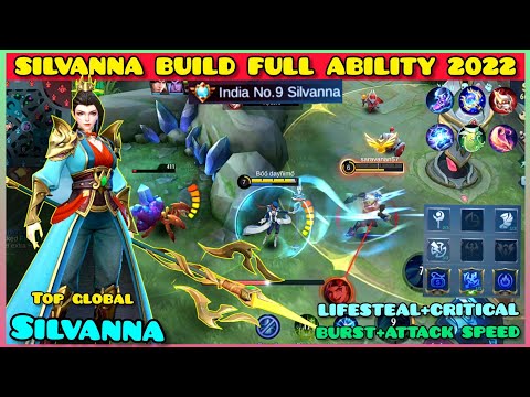 SILVANNA BUILD FULL ABILITY! LIFESTEAL+CRITICAL+BURST+ATTACK SPEED | Build Top Global Silvana ~ MLBB