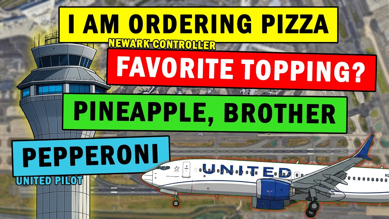 Newark Controller Asks Pilots about Pizza and Toppings! "What's your Favorite?"